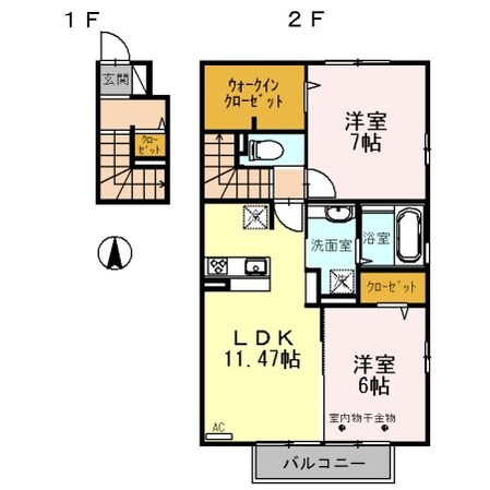 mela casa Aの物件間取画像